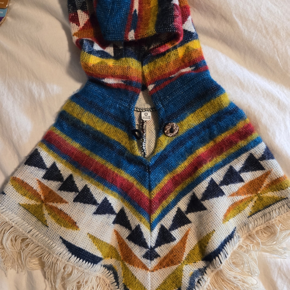 Colorful Infant Poncho From Ecuador (New, Wih Tags)